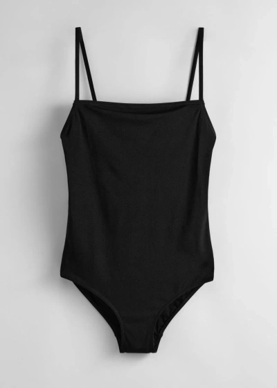 Other Stories Strappy Swimsuit In Black