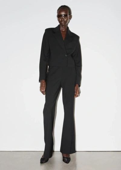 Other Stories Tailored Bootcut Trousers In Black