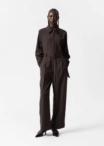 Other Stories Tailored Jumpsuit In Brown