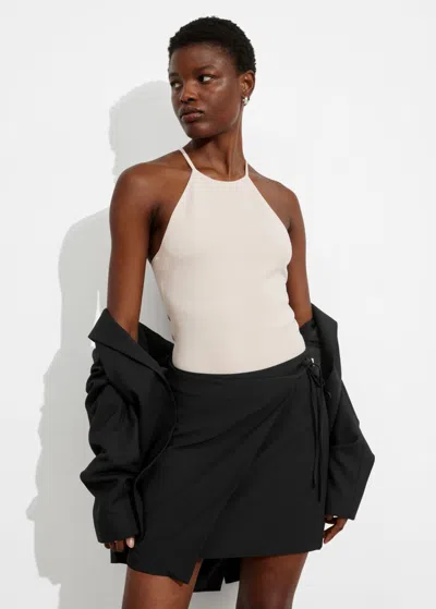 Other Stories Tailored Mini Wrap Skirt In Black