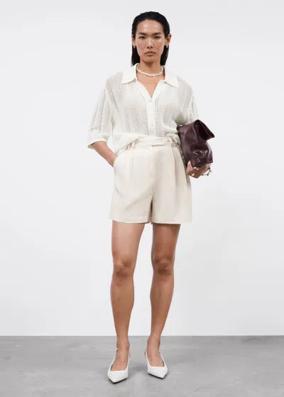 Other Stories Tailored Shorts In White