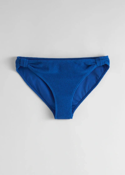 Other Stories Textured Bikini Bottoms In Blue