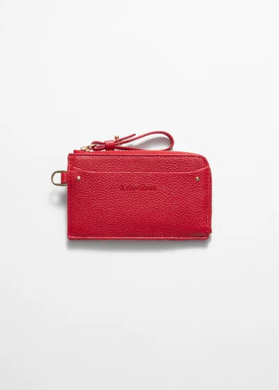 Other Stories Textured Leather Wallet In Red