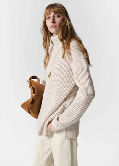 Other Stories Turtleneck Wool-knit Jumper In Beige