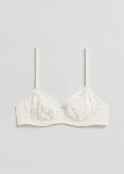 Other Stories Underwire Poppy Lace Bra In White