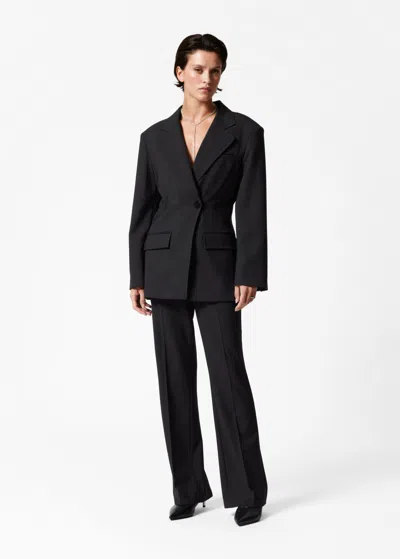 Other Stories Waisted Blazer In Black