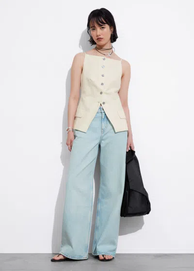 Other Stories Wide Long Jeans In Blue