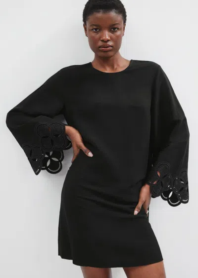 Other Stories Wide-sleeve Mini Dress In Black