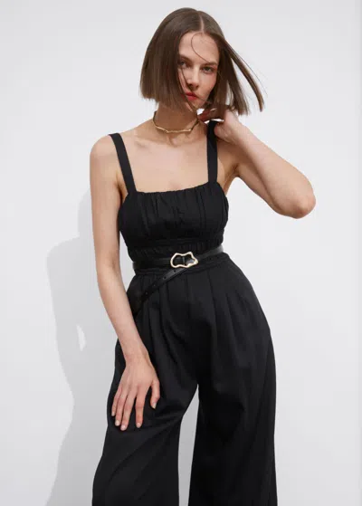 Other Stories Wide Sleeveless Jumpsuit In Black