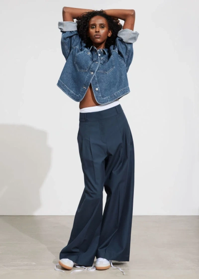 Other Stories Wide Tailored Trousers In Blue