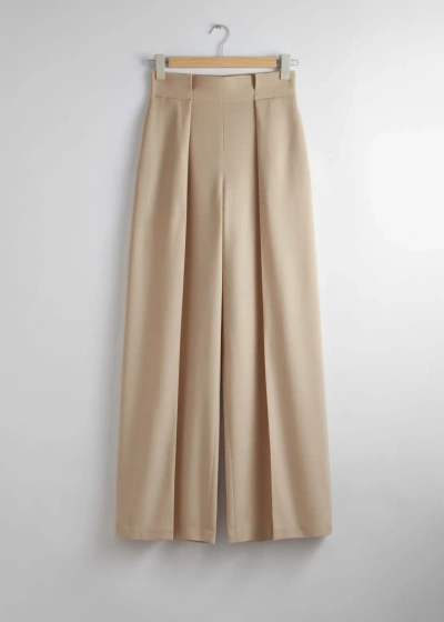 Other Stories Wide Trousers In Beige