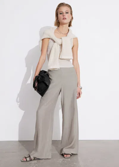 Other Stories Wide Trousers In Grey
