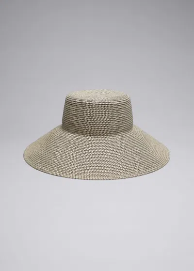 Other Stories Woven Straw Hat In Black