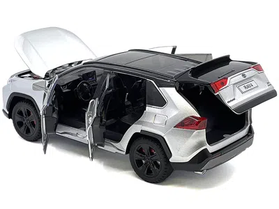 Other Toyota Rav4 Hybrid Xse Silver Metallic With Black Top And Sunroof 1/24 Diecast Model Car In White