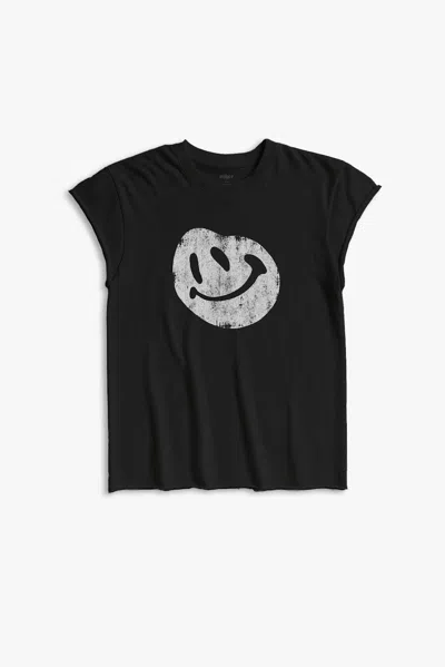 Other Uk Black Happy Face Rocker Tee - Women