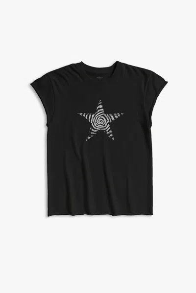 Other Uk Black Psych Star Rocker Tee - Women