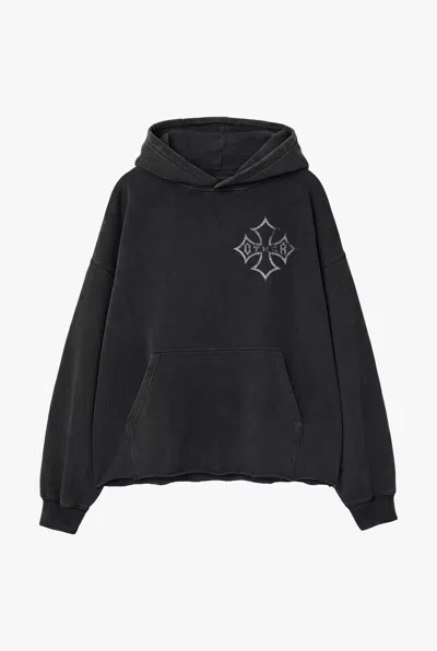 Other Uk Icon Vintage Issue Raw Edge Oversized Hoodie - Vintage Black