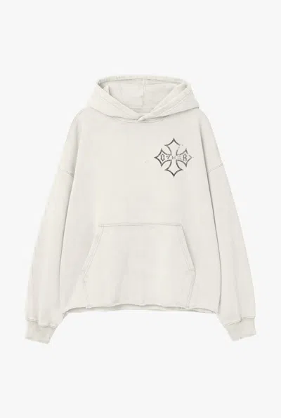 Other Uk Icon Vintage Issue Raw Edge Oversized Hoodie - Vintage White