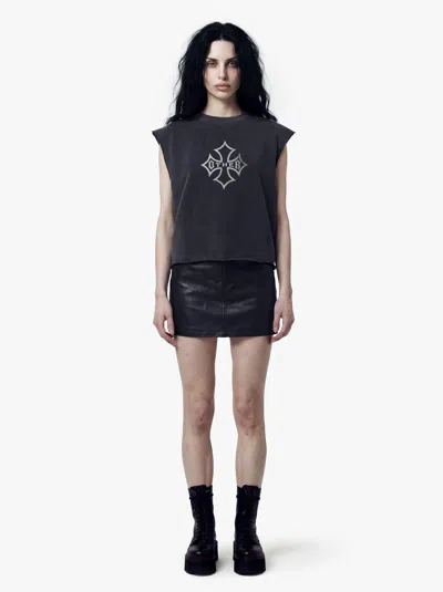Other Uk Icon Vintage Issue Raw Edge Oversized Sweatshirt - Vintage Black - Women