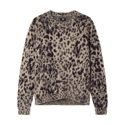 Other Uk Men's Brown Berwick Brushed Mohair Knit Jumper - Leopard In Neutral