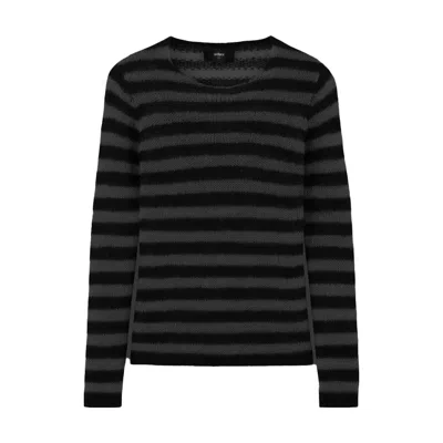 Other Uk Men's Classic Stripe Navarro Jumper - Black & Gun Metal Grey