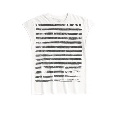 Other Uk Men's Over Print Stripe Rocker Tee - Vintage White