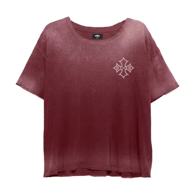 Other Uk Men's Red Icon Decay Tee - Aged Oxblood