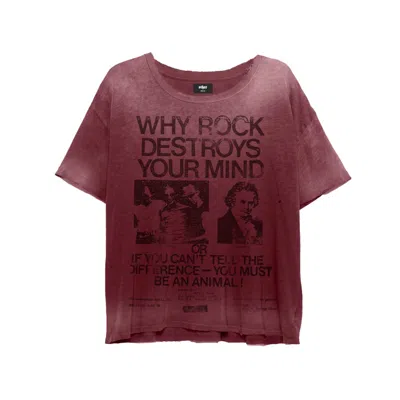 Other Uk Men's Red Rock Music Destroys Decay T-shirt - Aged Oxblood