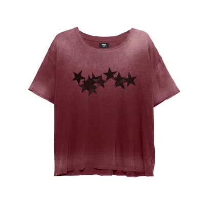 Other Uk Men's Red Stars Decay T-shirt - Aged Oxblood