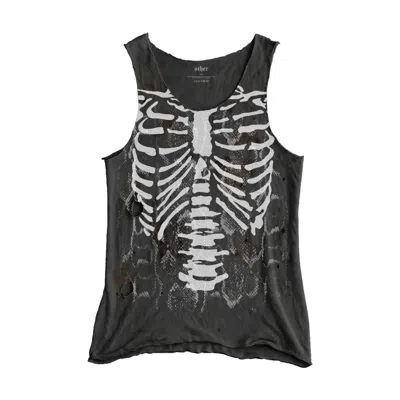 Other Uk Men's Skeleton Destroyed Tank - Vintage Black