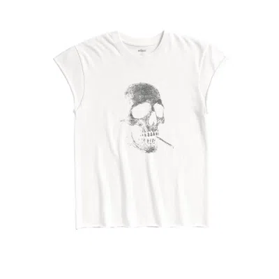 Other Uk Men's Smoking Skull Rocker Tee - White