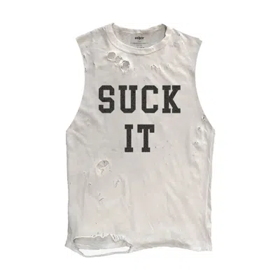 Other Uk Men's Suck It Thrasher Tank - Aged White