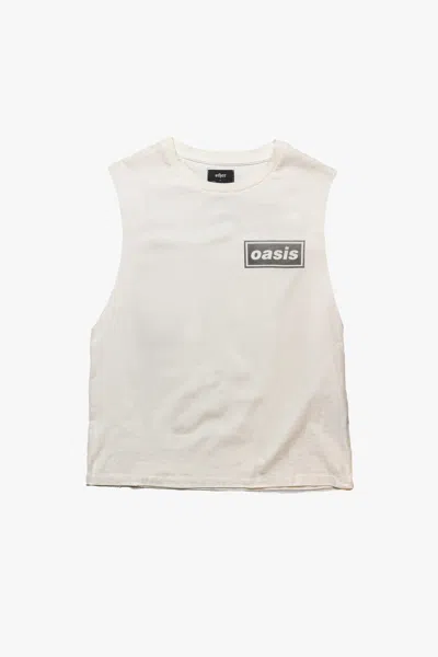 Other Uk Men's White Oasis Flag Vintage Tank - Blonde