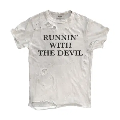 Other Uk Men's White Runnin With The Devil Thrasher Tee