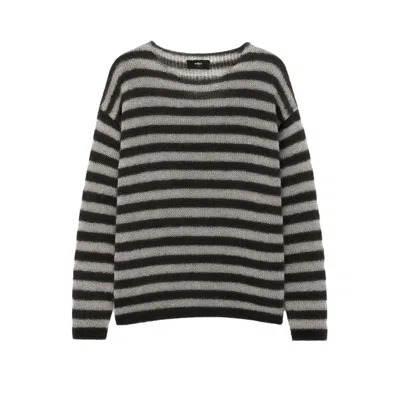 Other Uk Women's Black / White Oversized Classic Stripe Navarro Jumper - Black & Dirty White In Multi