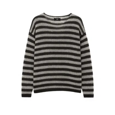 Other Uk Women's Black / White Oversized Classic Stripe Navarro Jumper In Multi