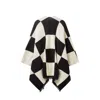 Other Uk Women's Black / White The Poncho In Black/white