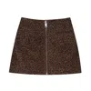 Other Uk Women's Brown The Ultra Mini Zip Skirt In Brown