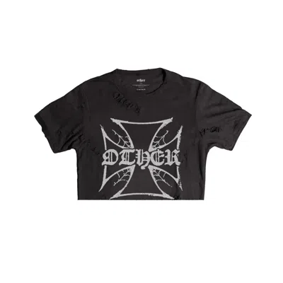 Other Uk Women's Cropped Biker Cross Thrasher T-shirt In Black