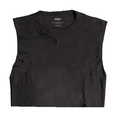 Other Uk Women's Cropped Thrasher Tank - Aged Black
