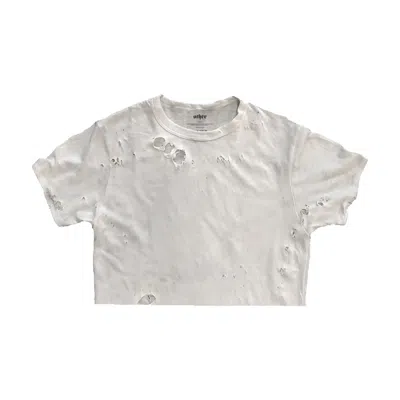 Other Uk Women's Cropped Thrasher Tee - Aged White In Neutral