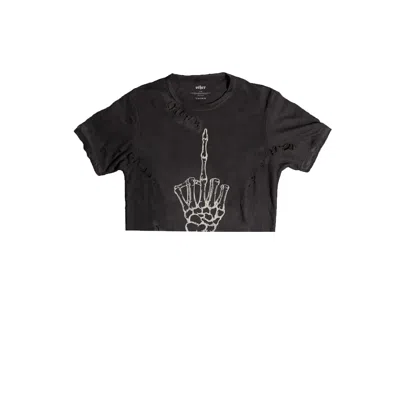 Other Uk Women's F-u Cropped Thrasher T-shirt In Black