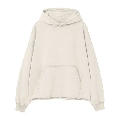 Other Uk Women's Raw Edge Oversized Hoodie - Vintage White In Neutral