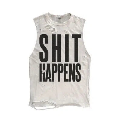 Other Uk Women's Shit Happens Thrasher Tank In White