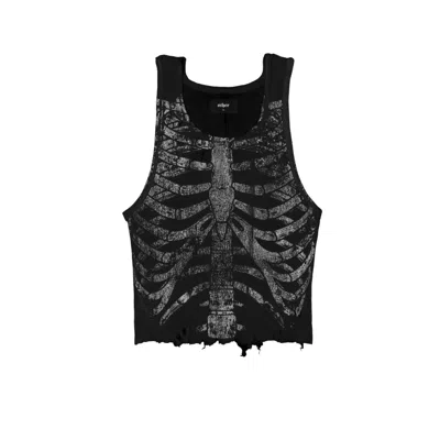 Other Uk Women's Skeleton Distressed Beater In Black