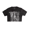 Other Uk Women's Skeleton Rib Cropped Thrasher T-shirt In Black