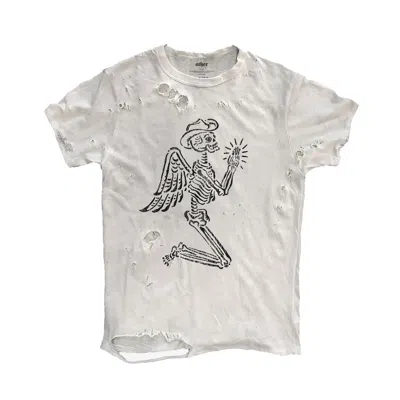 Other Uk Women's Skeleton Cowboy Thrasher T-shirt In White