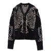 Other Uk Women's White / Black Oversized Reverse Skeleton Cardigan In White/black