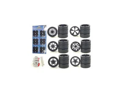 Other Wheels And Tires Multipack Set Of 24 Pieces For 1/18 Scale Cars And Trucks In Black