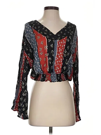 Pre-owned Others Follow 3/4 Sleeve Blouse In Black